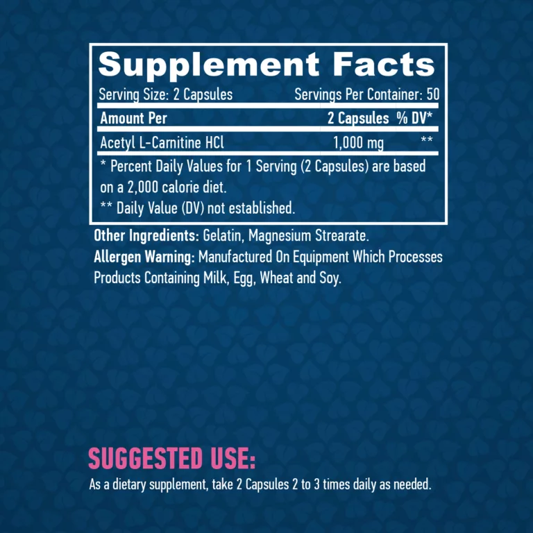 133 haya labs acetyl lcarnitine 1000 mg 100 caps label