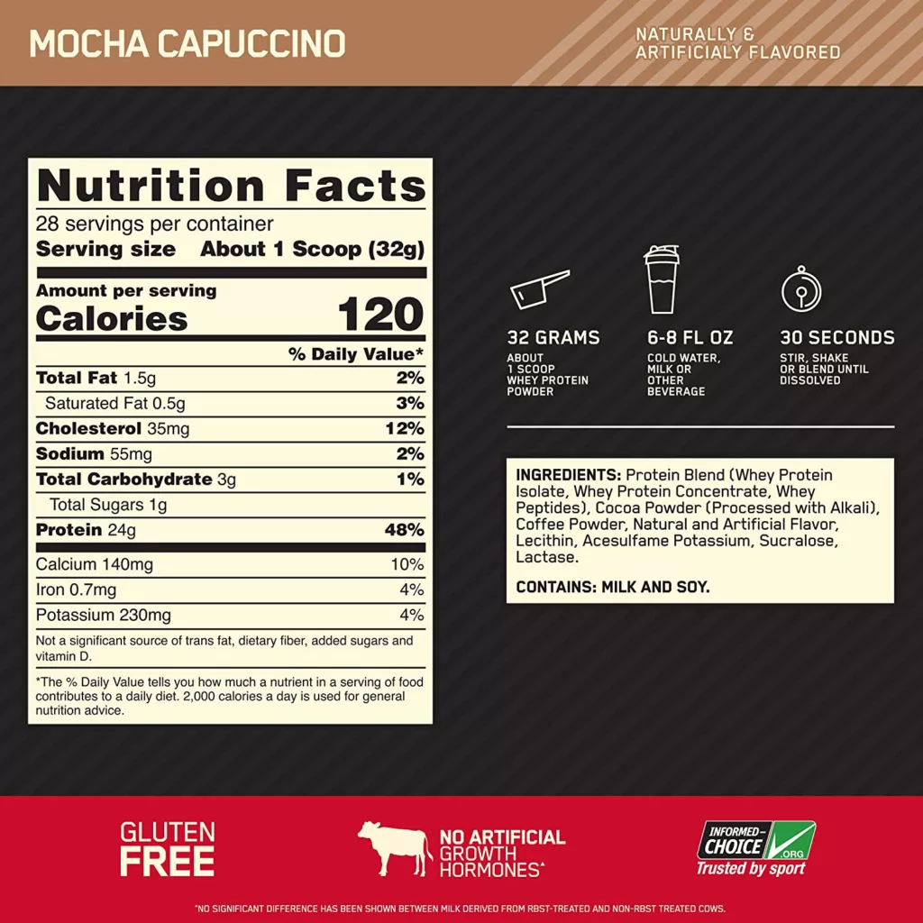 1413 optimum nutrition 100 whey gold standard label