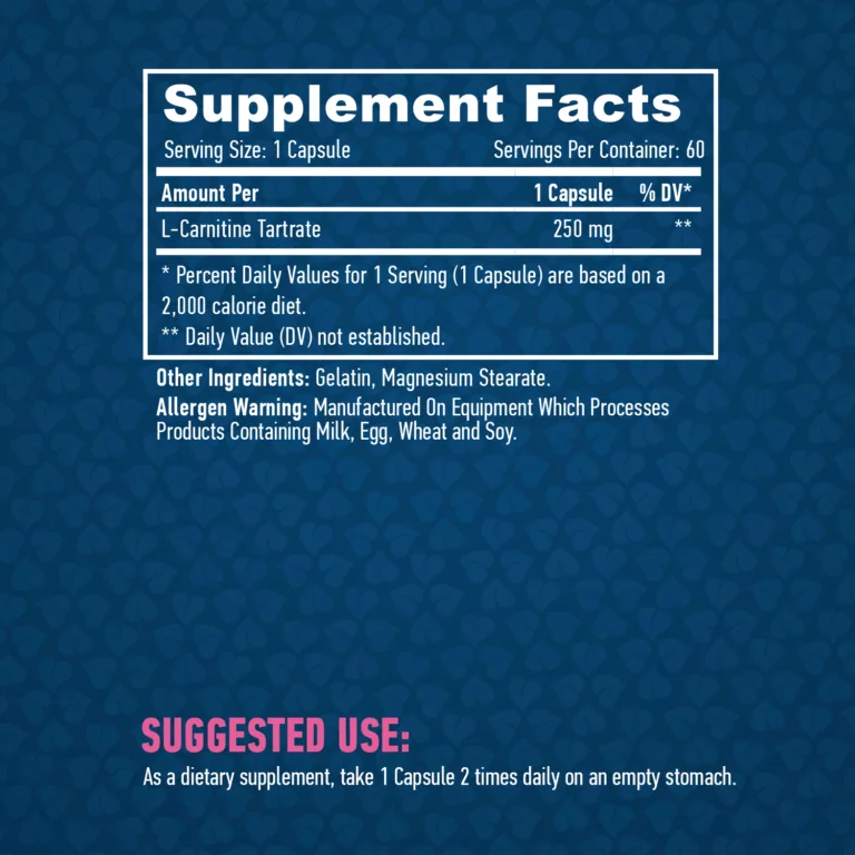 33 haya labs lcarnitine 250 mg 60 caps label